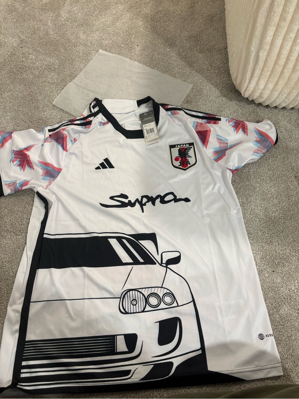 adidas White/Black concept kit Japan Supra Graphic Soccer Jersey SLIM FIT